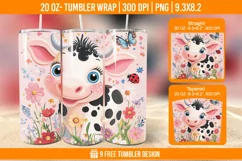 Highland Cow Tumbler Wrap Designs, Sublimation Wrap Product Image 1