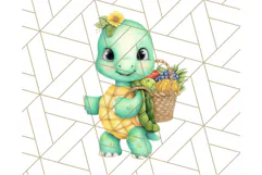 Cute Baby Turtle Clipart, Cute Animals Png Product Image 4