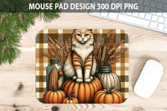 Cat Mouse pad Sublimation - Thanksgiving PNG Design Product Image 1