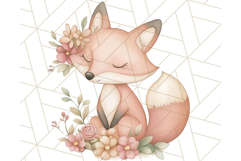Pastel Pink Easter Bunny Egg and Flowers Clipart PNG Product Image 2