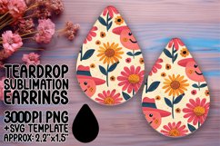 Cheerful Retro Smile Pattern Earring Sublimation Product Image 1