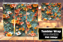 Sublimation Designs for 20oz Tumbler , 3D Flower Product Image 1