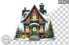 Christmas House Sublimation - Clipart PNG Design Product Image 1