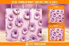 Cute Flower Seemless Tumbler Wrap Designs, Sublimation Wrap Product Image 1