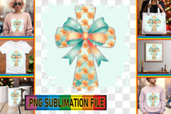 RADIANT TSHIRT Gift Ideas PNG, Flower Cross Product Image 1