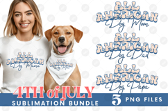 American Dog Mama Papa 4th of July USA Paw DTF PNG Bundle Product Image 1