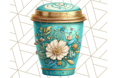 Pastel Coffee Mug Clipart PNG, Latte Iced Coffee Tea Cups Product Image 4