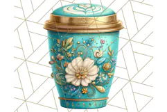 Pastel Coffee Mug Clipart PNG, Latte Iced Coffee Tea Cups Product Image 4