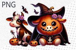 Halloween Cow Sublimation - Clipart PNG Design Product Image 1