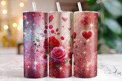 Flowers &amp; Hearts Valentine's Day Tumbler Wrap Sublimation Product Image 1