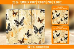 3D Cute Butterfly Tumbler Wrap Designs, Sublimation Wrap Product Image 1