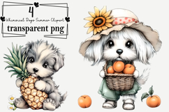 Whimsical Dogs Summer Clipart Watercolor PNG Product Image 1