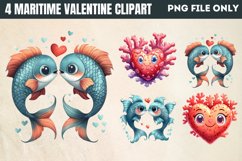 Maritime Valentine Clipart PNG Product Image 1