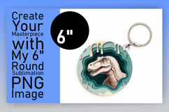 Creative Round Design for Keychains , Cute Dino Product Image 1