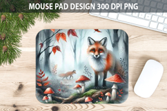Watercolor Fox Mouse Pad Sublimation - Animal PNG Product Image 1