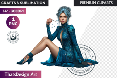 Fantasy Boreal Winter Girl Warrior &amp; Ice Queen Clipart Product Image 1