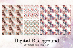 Cat Cake Pattern Background Wallpaper Digital Paper_40 Product Image 1