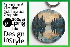 Inviting 3D Landscape Wrap for Round Design Sublimation Product Image 1