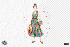 Fashionable Summer Girl Clipart Product Image 1