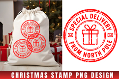 Christmas Stamp Clipart, Christmas Retro sublimation PNG Product Image 1