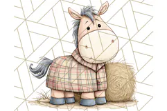 Fall Farm Animal Clipart, Autumn Barnyard PNG Illustrations Product Image 4