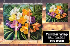 Beautiful Oil Flower Tumbler Wrap Sublimation Design Product Image 1