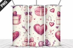 Valentines Love Skinny Tumbler PNG Wrap| Valentines Tumbler Product Image 5