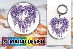 Heart Floral Round Design Sublimation PNG Product Image 1