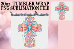 Joyful Colors 20oz tumbler wrap, Flower Cross Product Image 1