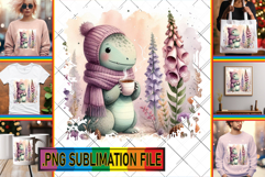 BRIGHT PNG Sublimation Magic, Cute Dino Product Image 1