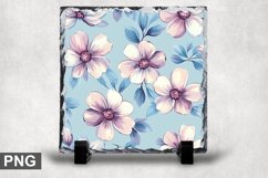 Pastel Flowers Square Sublimation Slate Design Product Image 1