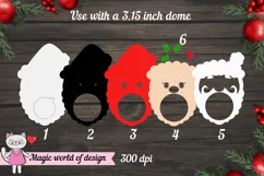 Santa Claus head candy dome ornament, paper craft cut file Product Image 2