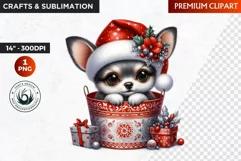 Christmas animal Clipart, Baby Dog sublimation, Puppy PNG Product Image 1