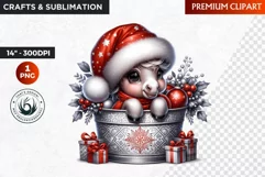 Christmas animal Clipart, Baby Poney sublimation, Poney PNG Product Image 1