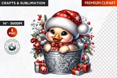 Duck clipart, Christmas Clipart, Baby duck sublimation, PNG Product Image 1