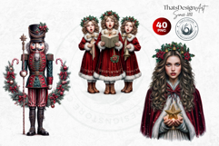 Traditional Christmas Clipart PNG Bundle, xmas sublimation Product Image 10