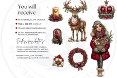 Traditional Christmas Clipart PNG Bundle, xmas sublimation Product Image 2