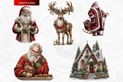 Traditional Christmas Clipart PNG Bundle, xmas sublimation Product Image 4