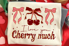 I Love You Cherry Much Png, Valentine Coquette Bow Png Product Image 1