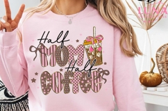 Half Mom Half Coffee Png, Retro Checkered Mama Png, Coffee Product Image 3