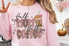 Half Mom Half Coffee Png, Retro Checkered Mama Png, Coffee Product Image 3