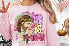 Coquette Brush Stroke Jesus Png, He Is Risen Png, Easter Product Image 5