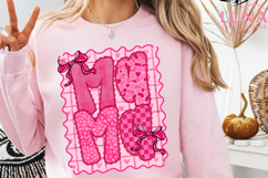 Preppy Mama Valentine Glitter Png, Retro Valentine Png Product Image 1