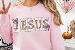 Jesus PNG Christian Shirt Design Bow and Cross Faith Graphic Product Image 3