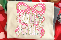 Holly Jolly Png, Glitter Coquette Christmas Tree Png Product Image 2