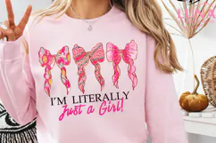 I'm Literally Just A Girl Coquette Bow Png, Trendy Girly PNG Product Image 3