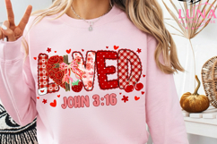 Loved John 3:16 png, Preppy Valentine Png, loved png, Christ Product Image 4