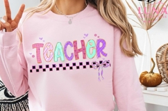 Preppy Teacher Valentine Glitter Png, Loved Teacher Png Product Image 1