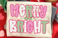 Plaid Merry and Bright Png, Coquette Christmas Png Product Image 3