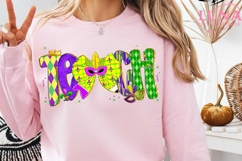 Preppy Teacher Marid Gras Coquette Bow Png, Mardi Gras Teach Product Image 3